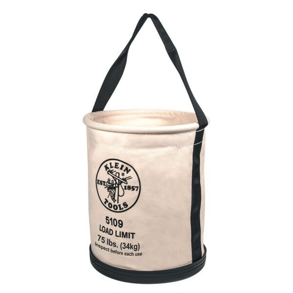 Canvas Bucket, Wide-Opening, Straight-Wall, Molded Bottom, 12-Inch
